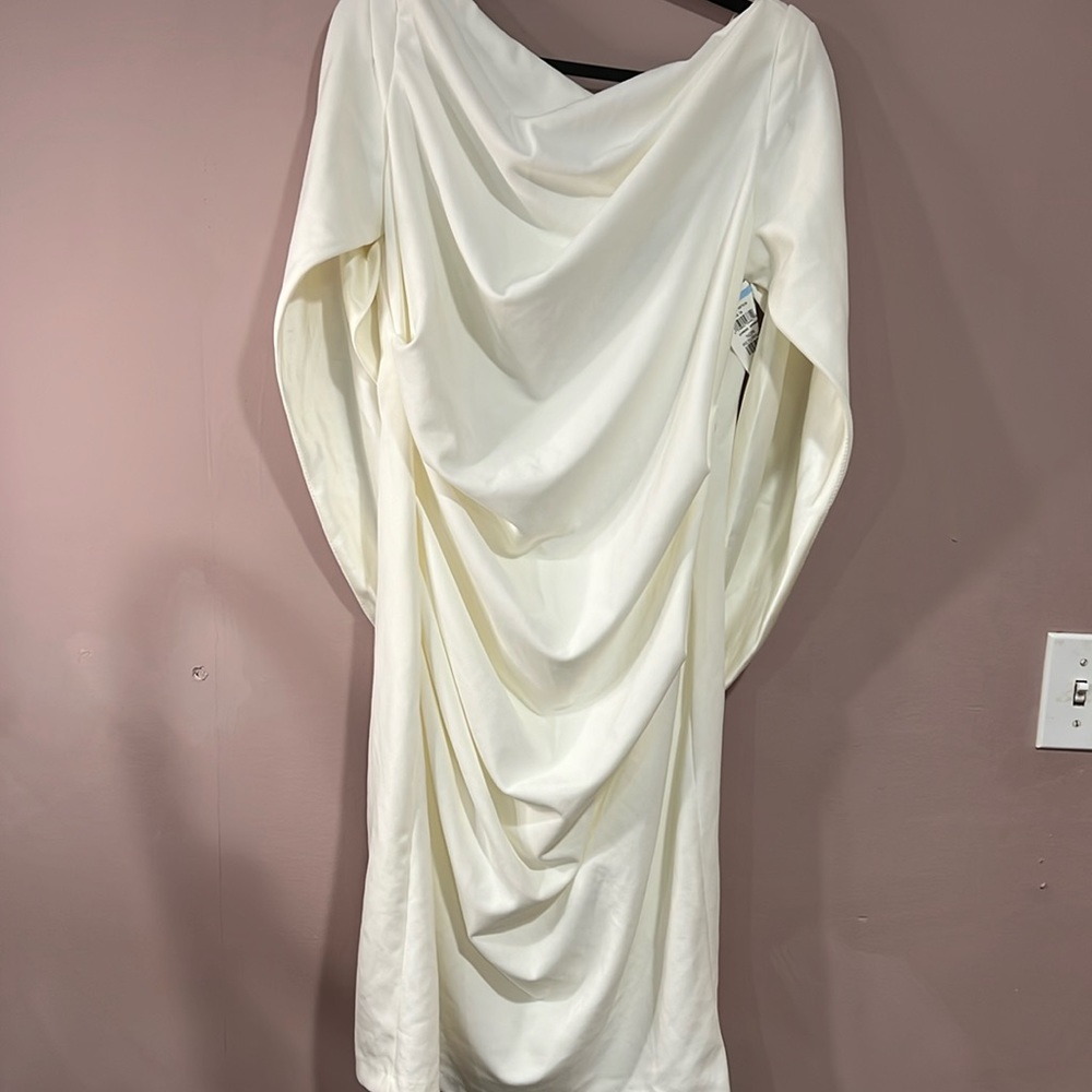 Betsy and Adam Jordan Short Scuba Drape Back Dress